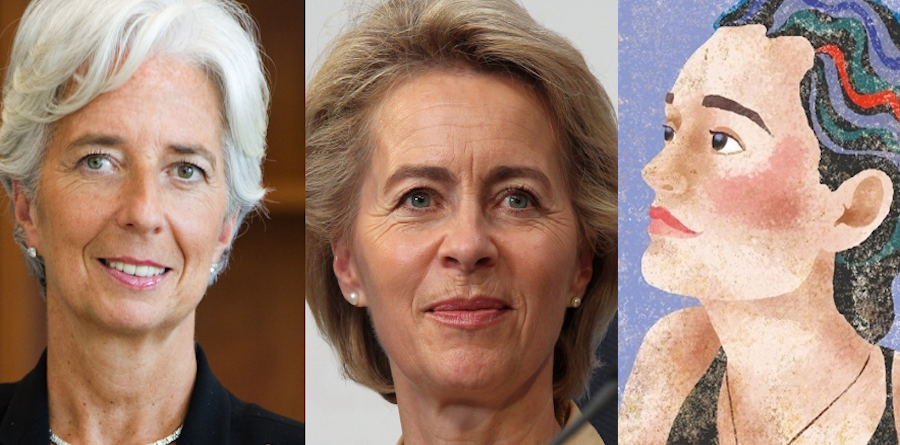Da sinistra: Christine Lagarde, Ursual von der Leyer, Carola Rackete